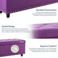 thumbnail image 7 of BELLEZE Button-Tufted Linen Storage Ottoman Bench - Brentwood (Purple), 7 of 7