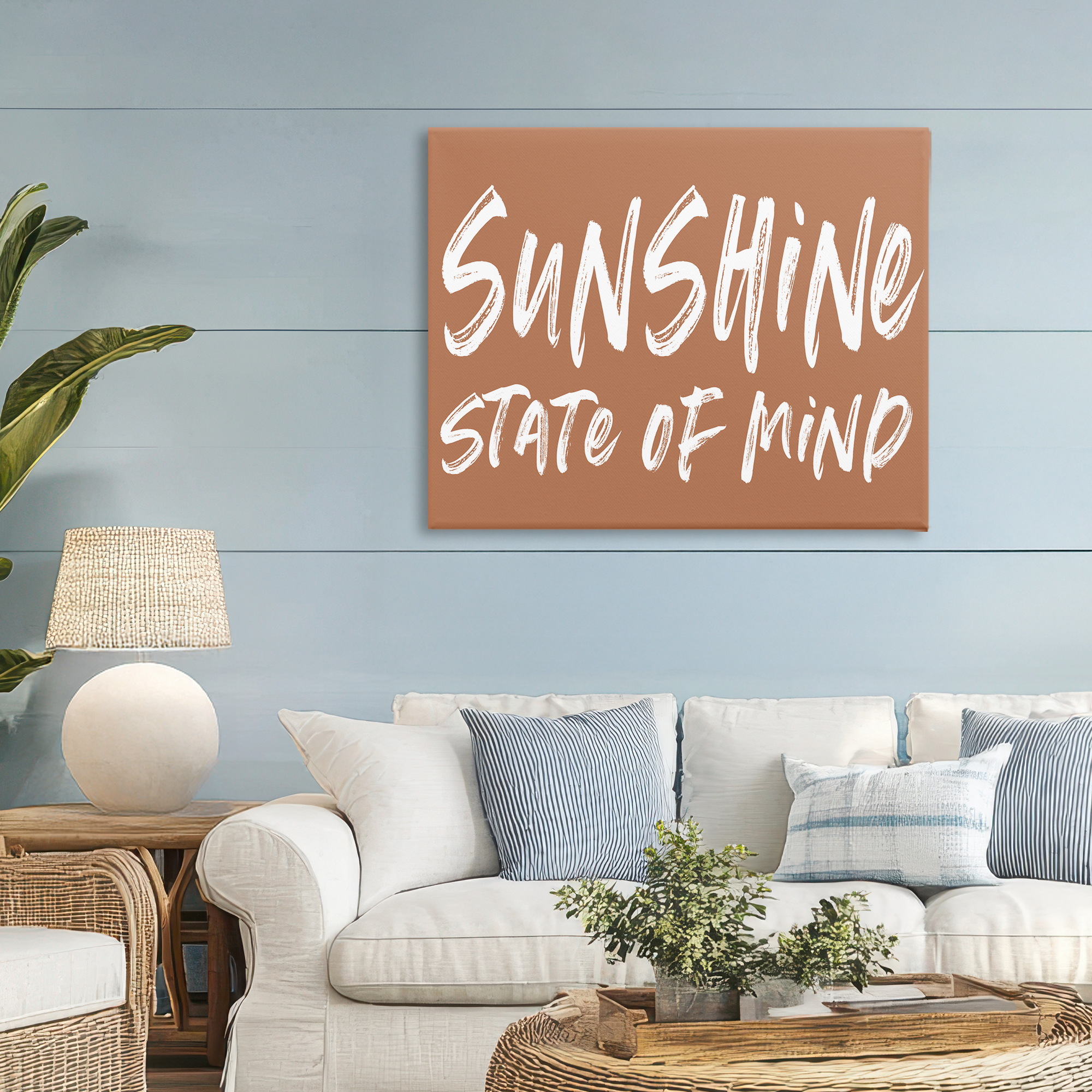 Summery Sunshine State Of Mind Canvas Wall Art, design by Lettered and Lined