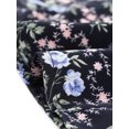 thumbnail image 7 of INSPIRE CHIC Women's Floral Square Neck Long Sleeves Tie Waist Blouse S Blue-Pink, 7 of 7