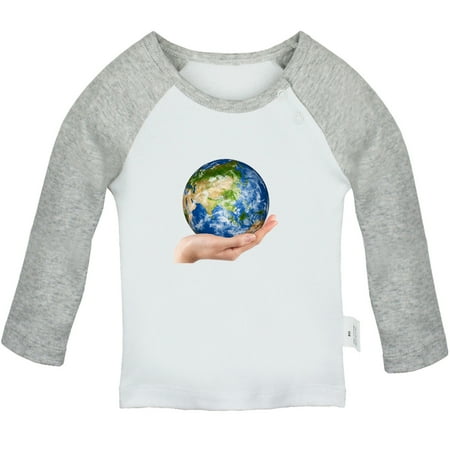 

Nature Earth Pattern T shirt For Baby Newborn Babies T-shirts Infant Tops 0-24M Kids Graphic Tees Clothing (Long Gray Raglan T-shirt 12-18 Months)