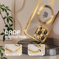 thumbnail image 3 of 2-in-1 Entronix Bundle with Shockproof Transparent Case and 1 Tempered Glass Screen Protector For iPhone 16 Pro, Slim Fit [Yellow Resistant] Magnetic Clear Cover, Gold, 3 of 5