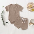 thumbnail image 4 of TAIAOJING Baby Girl Clothes Cute Summer Boys Short Bodysuit+Shorts Set Solid Romper Sleeve Set Toddler Girl Outfit 12-18 Months, 4 of 4
