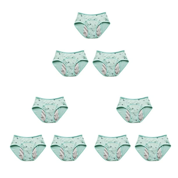 Minnieouse 3X Impreso Bragas para el período de las niñas Ropa interior menstrual fisiológica Calzoncillos Lencería Calzoncillos Niños Type1 NO1