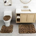 thumbnail image 5 of 4PCS/Set Pink Leopard Print Shower Curtain, Sexy Fancy Chic Safari Wildlife African Wild Animal Jaguar Cheetah Skin Pattern Bathroom Decor for Girl, Non-slip Bath Rugs Toilet Mats, Pink, 5 of 7