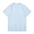 thumbnail image 5 of BVnarty Men's Solid Thin‑Knit Relaxed‑Fit Crew Neck Short Sleeve T‑Shirt, Soft Summer Streetwear Tops Light Blue XXXL, 5 of 7