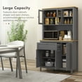 thumbnail image 4 of HOMCOM 71" Kitchen Pantry Storage Cabinet w/Adjustable Shelves Glass Door, 4 of 10