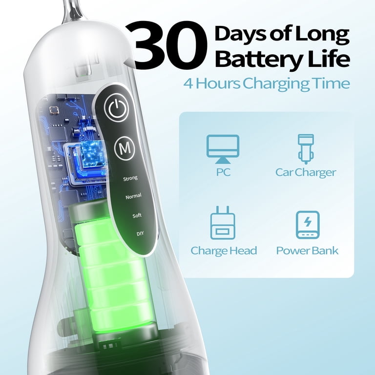 OasiSmile Water Flosser Cordless Rechargeable, 260ml photo 5
