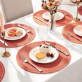 thumbnail image 7 of Xmushyra Round Placemats Set of 6, 15 Inch Braided Woven Table Mats, Washable Heat Resistant Non-Slip Place Mats, Orange, 7 of 7