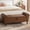 Brown, variant on Apicizon 51 inch Storage Ottoman Bench, Large Hidden Storage Tufted PU Leather Bench with Rolled Arms for Entryway Bedroom Living Room, Black