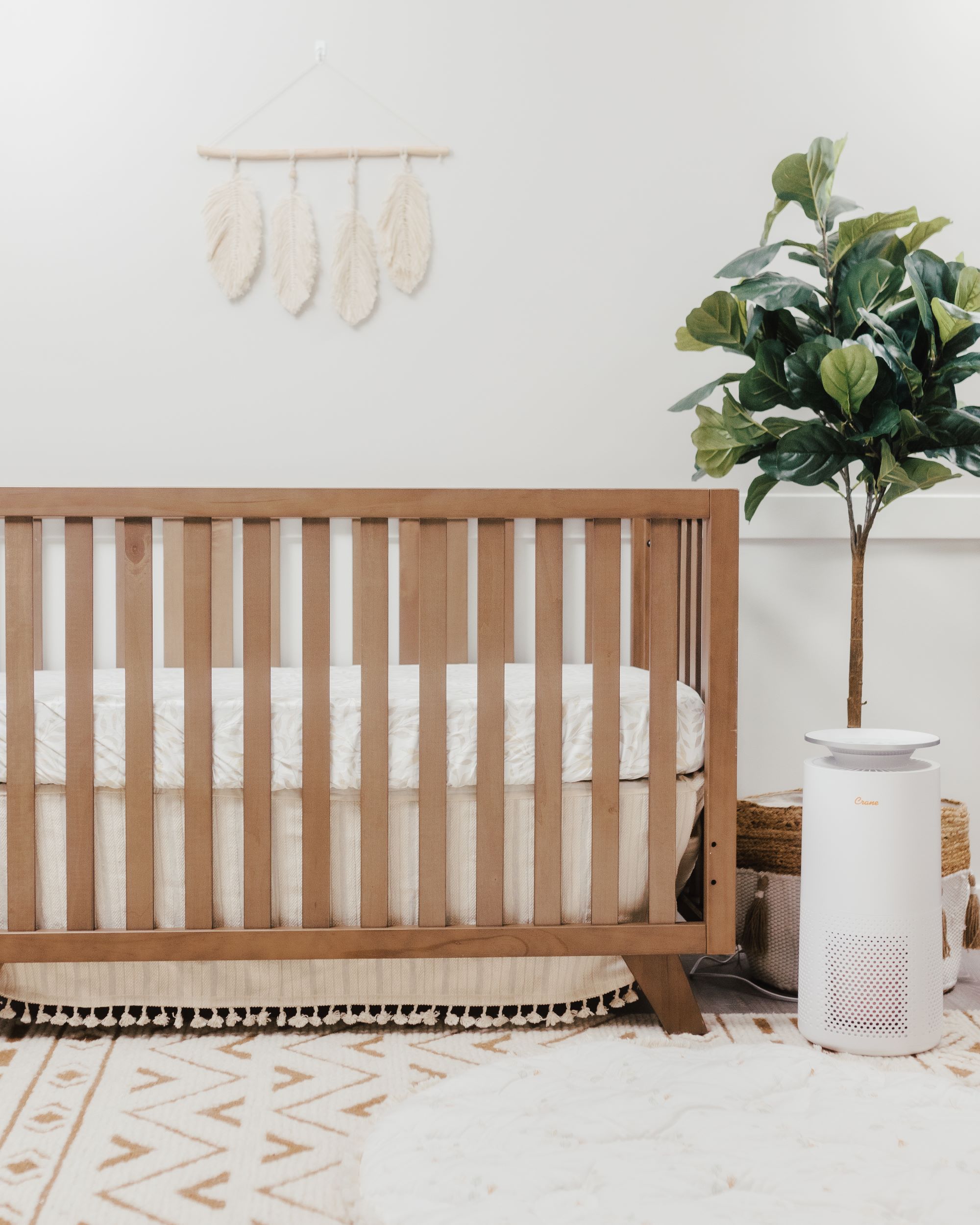 Crane Baby Natural Boho Fringe Crib Skirt