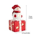 thumbnail image 3 of Christmas Glowing Santa Reindeer Snowman Ceramic Tabletop Figurine, Festive Desktop Ornament for Holiday Home Party Decor (B), 3 of 4
