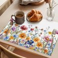 thumbnail image 3 of Spring Flower Placemats Set of 1, Watercolor Pink Yellow Floral Vine Leaf Plant Farmhouse Non-Slip Place Mats Washable Table Mats for Kitchen Dining Table Decorations Indoor/Outdoor, 3 of 9