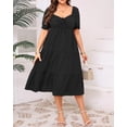 thumbnail image 3 of Vestido de verano Talisea, talla grande, línea A, escalonado, viscosa negra, 3 of 7