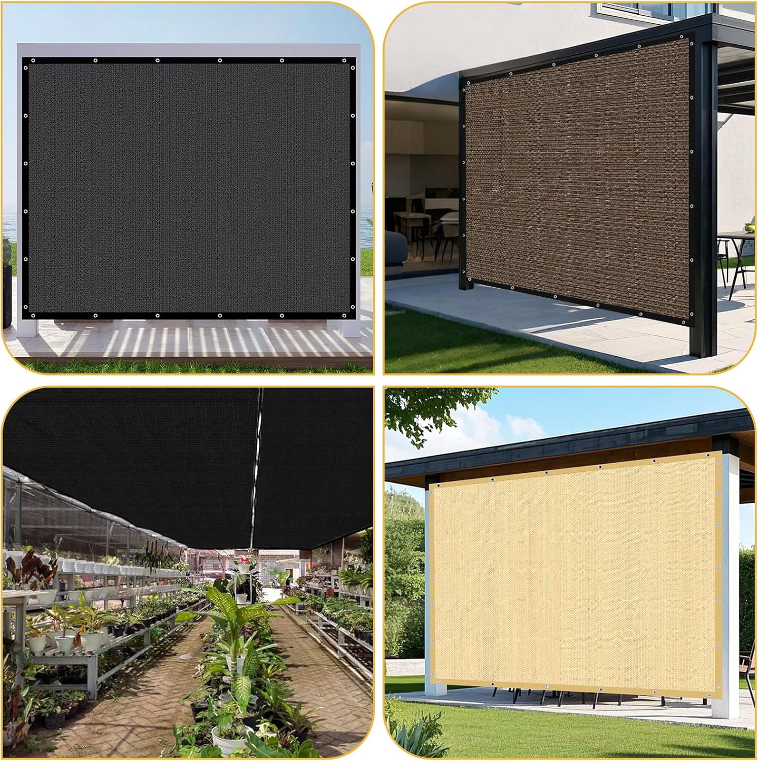 Shade&Beyond 90% Sun Shade Cloth 12'x20'Outdoor Pergola Shade Cover Canopy with Grommets UV Block Privacy Screen for Patio, Backyards, Outdoor, Carport, Garden,Dark Gray