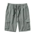 thumbnail image 4 of Joau Mens Casual Cargo Shorts Classic Stretch Drawstring Cargo Shorts Outdoor Quick Dry Lightweight Camping Hiking Workout Shorts with 6 Pockets, 4 of 6