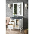 thumbnail image 3 of James Martin Vanities 30" Single Vanity Cabinet, Glossy White, w/ 3 CM Charcoal Soapstone Quartz Top, 3 of 5