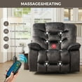 thumbnail image 3 of Bonzy Home XL Power Recliner Chair - 41" Wide Electric Massage Recliner with Heat & USB Charging, Overstuffed PU Leather Reclining Sofa for Living Room, Black, 3 of 8