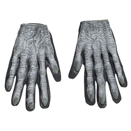 Zombie Monster Gloves Hands Claws Undead Dead Costume Accessory Adult Grey