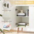 thumbnail image 6 of Stylish White Fluted Sideboard Cabinet with Adjustable Shelves & Multifunctional Wooden Accent Cabinet with Doors, Buffet Storage for Living Room, Dining Room, Entryway ,White/Black, 6 of 8
