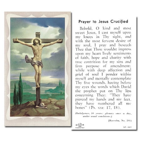 

Crucifixion Catholic Prayer Holy Card with Prayer on Back Pack of 100