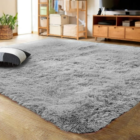 Lochas Soft Indoor Modern Big Area Rugs Fluffy Living Room Carpets for Bedroom Home Decor Nursery Rug 8x10 Feet  Gray