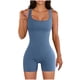thumbnail image 2 of ICHUANYI Clearance Spring And Summer Solid Tight Waistband Sleeveless Square Neck Short Jumpsuit(Blue, L) ICHUANYI WER2023080708475, 2 of 7