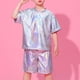 thumbnail image 1 of Conjuntos de blusas y camisas de manga corta y cuello redondo para niños Conjunto de dos piezas de blusas de manga corta y cuello redondo estampadas para niños Poliéster para niños, 1 of 5
