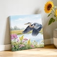 thumbnail image 2 of Flying Heron Canvas Wall Art for Living Room, Rustic Country Flower Plant Bird Grass Texture Blue Sky Wall Decor Framed Artwork Pictures Ready to Hang for Bedroom Office Home Decor, 2 of 9