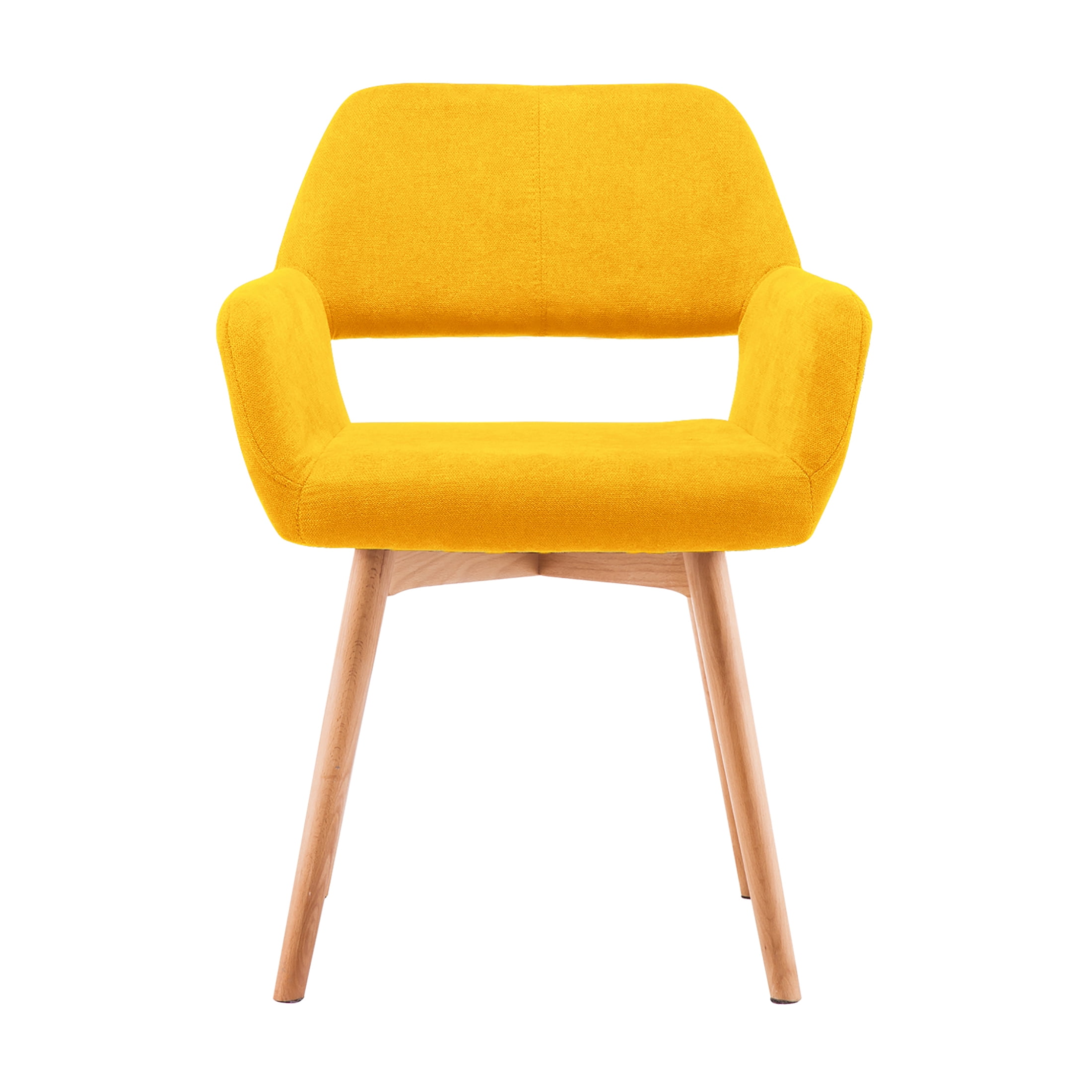 Homy Grigio Dining Chairs Set of 2 Kitchen & Dining Room Chairs for Kitchen Chairs with Armrest (Yellow)