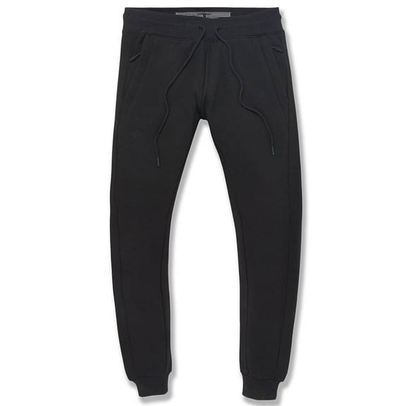 Jordan Craig Men Uptown Modern Basic Fleece Jogger Sweatpants (Black) Medium Black