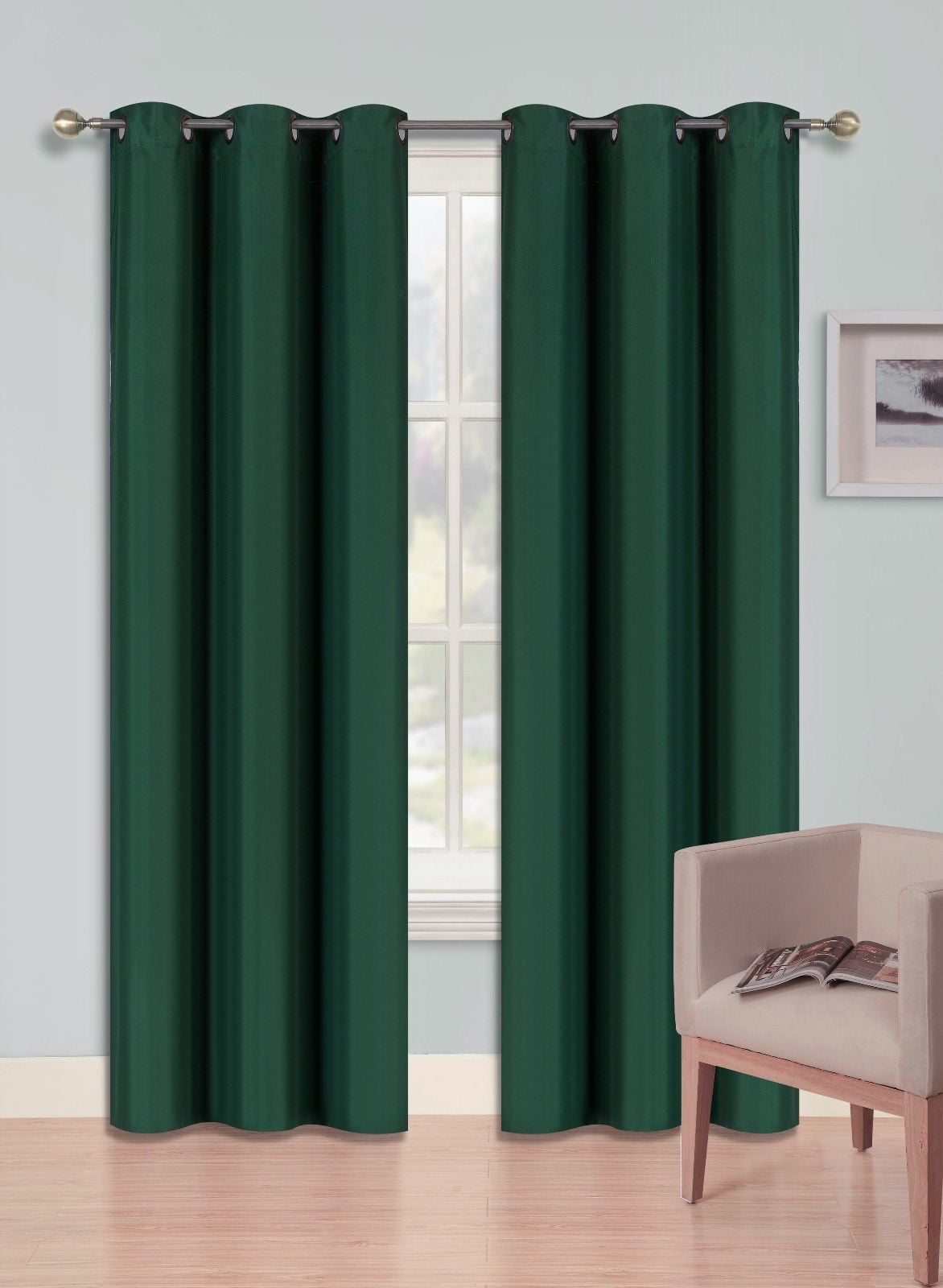 hunter green curtains with valance