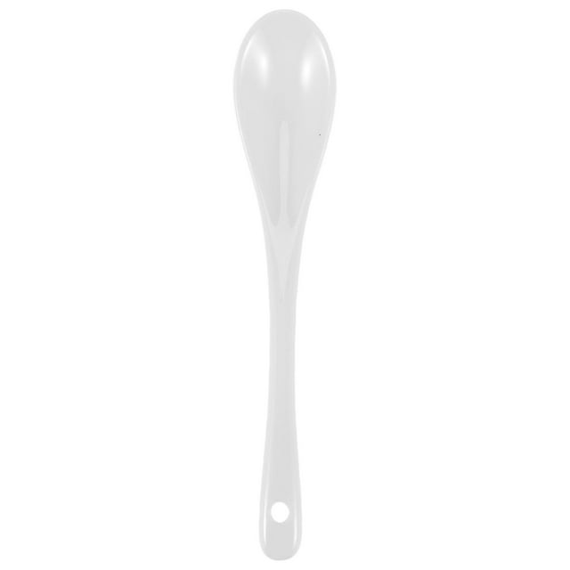 5pcs White Porcelain Egg Spoons Ceramic Spoons Coffee Spoon Dessert Spoon Mocha Dip Serving Spoon