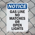 thumbnail image 4 of Gas Line No Matches Or Open Lights OSHA Notice Rigid Plastic Sign 10 Inch x 7 Inch - 5 Pack, 4 of 8