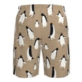 thumbnail image 6 of Kdxio Lovely Penguin Pattern Mens Casual Shorts - Drawstring Summer Beach Sports Shorts for Men, 6 of 9