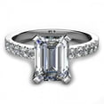 thumbnail image 5 of HeartsAndYou 1.4ct Emerald Cut Moissanite Accent Solitaire Engagement Ring for Women 18k White Gold Over Silver, 5 of 7
