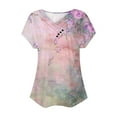 thumbnail image 4 of Mujeres de Verano Superior, V-Cuello Casual Camiseta de Moda de Manga Corta Hecha de Cómodo Estante de Imitación para Toda la Temporada de Uso Diario, Camisetas Cortas para Mujeres, 4 of 4
