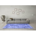 thumbnail image 3 of Ahgly Company Machine Washable Indoor Square Persian Blue Traditional Area Rugs, 5' Square, 3 of 4