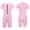 Pink, variant on Kids Girls One Piece Short Sleeves Front Zipper Rash Guard Summer Shorty Unitards Swimsuits Beachwear Sunsuit Purple 10