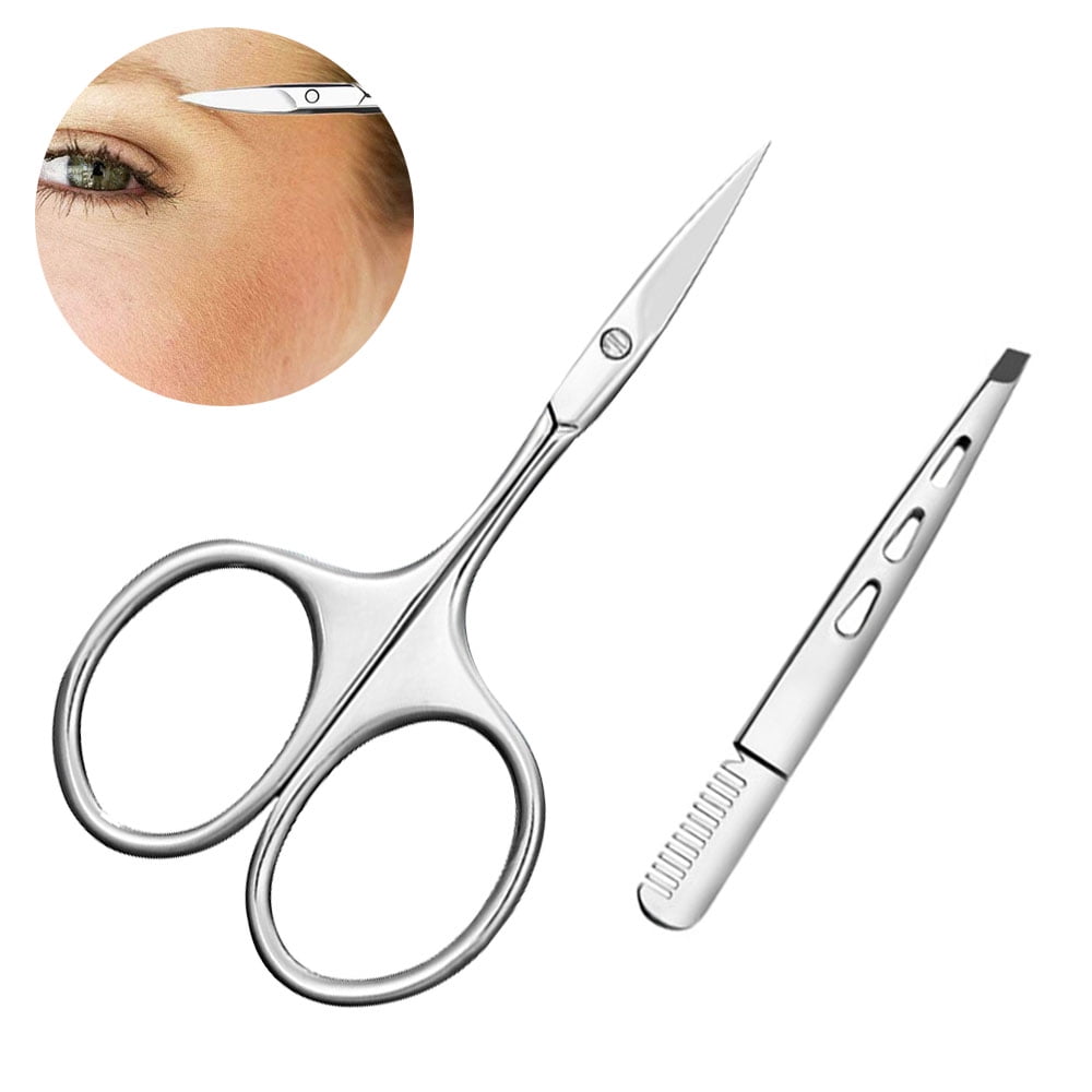 Curved Craft Scissors Small Scissors Beauty Eyebrow Scissors Stainless  Steel Trimming Scissors for Eyebrow Eyelash Extensions, Facial Nose Hair 