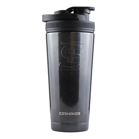 Ice Shaker Double Walled Vacuum Insulated Protein Shaker Bottle, Obsidian Black, 26 oz