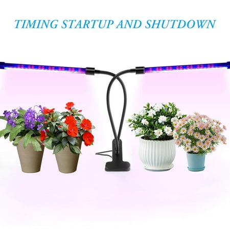 led spectrum uv timer lamps growing dual plants indoor plant head light 20w grow