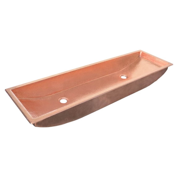 Native Trails CPS408 Trough 48" Rectangular Copper Drop In Or Undermount Bathroom Sink -