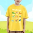 thumbnail image 2 of MEZZALL Hauts pour Filles T-Shirts à Manches Courtes Col Rond Dessin Animé Dinosaure Décontracté Été T-Shirts 3-4 Ans Confort Enfants, 2 of 4