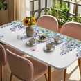 thumbnail image 3 of Wisteria Table Cloths for 3 Foot Rectangle Tables, Purple Flowers Leaves Butterflies Botanical Spring Patio Waterproof Elastic Fitted Tablecloths, Washable Rectangular Table Cover for Camping, 3 of 8