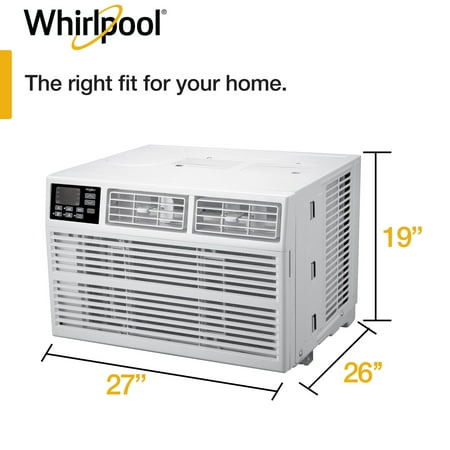 Whirlpool - 1,500 Sq. Ft. 24,000 BTU Window Air Conditioner with 10,600 BTU Heater - White