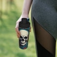 thumbnail image 6 of KLL Modern Hip-Hop Skull Pattern 18oz Insulated Water Bottle, Stainless Steel Sports Water Cup Flask with Spout and Handle Lid for Sports Travel Car& School, 6 of 7