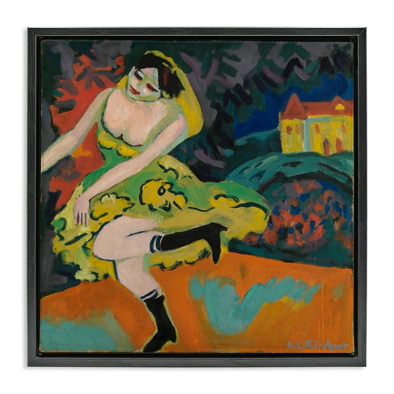 Stupell Industries Kirchner Painting of Woman People Painting Black Floater Framed Canvas Art Print Wall Art, 18 x 18