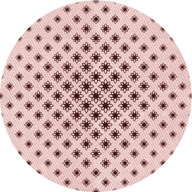 Ahgly Company Tapis Rond Lavable en Machine Intérieur Transitionnel Rouge Indien, 3 Pieds Rond