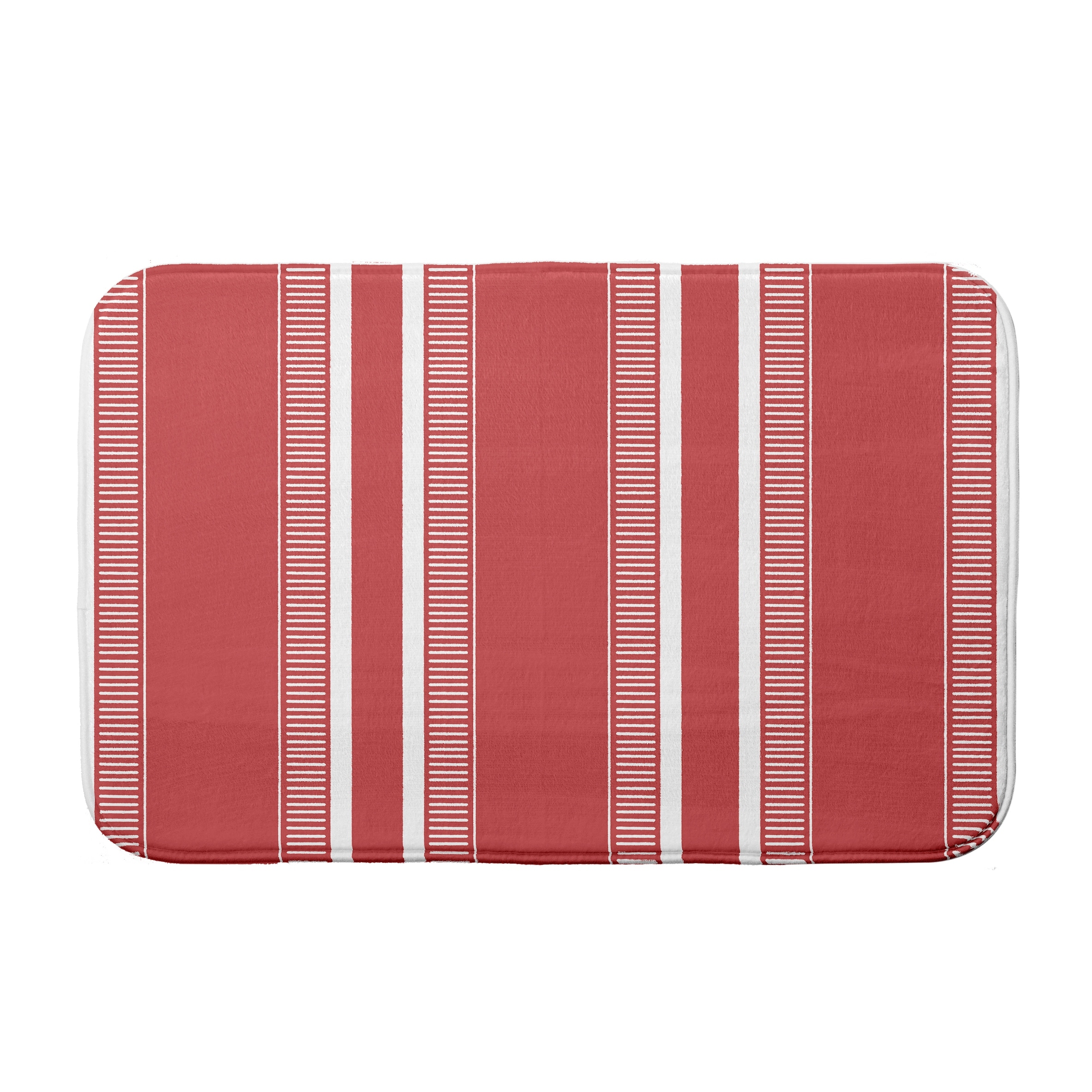 Simply Daisy 34" x 21" Plush Microfiber Yellow Dashing Stripe Bath Mat