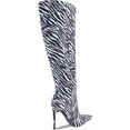 thumbnail image 4 of Women's Animal Print Knee High Boots Pointed Toe Stiletto Heel Tall Boot, 4 of 5